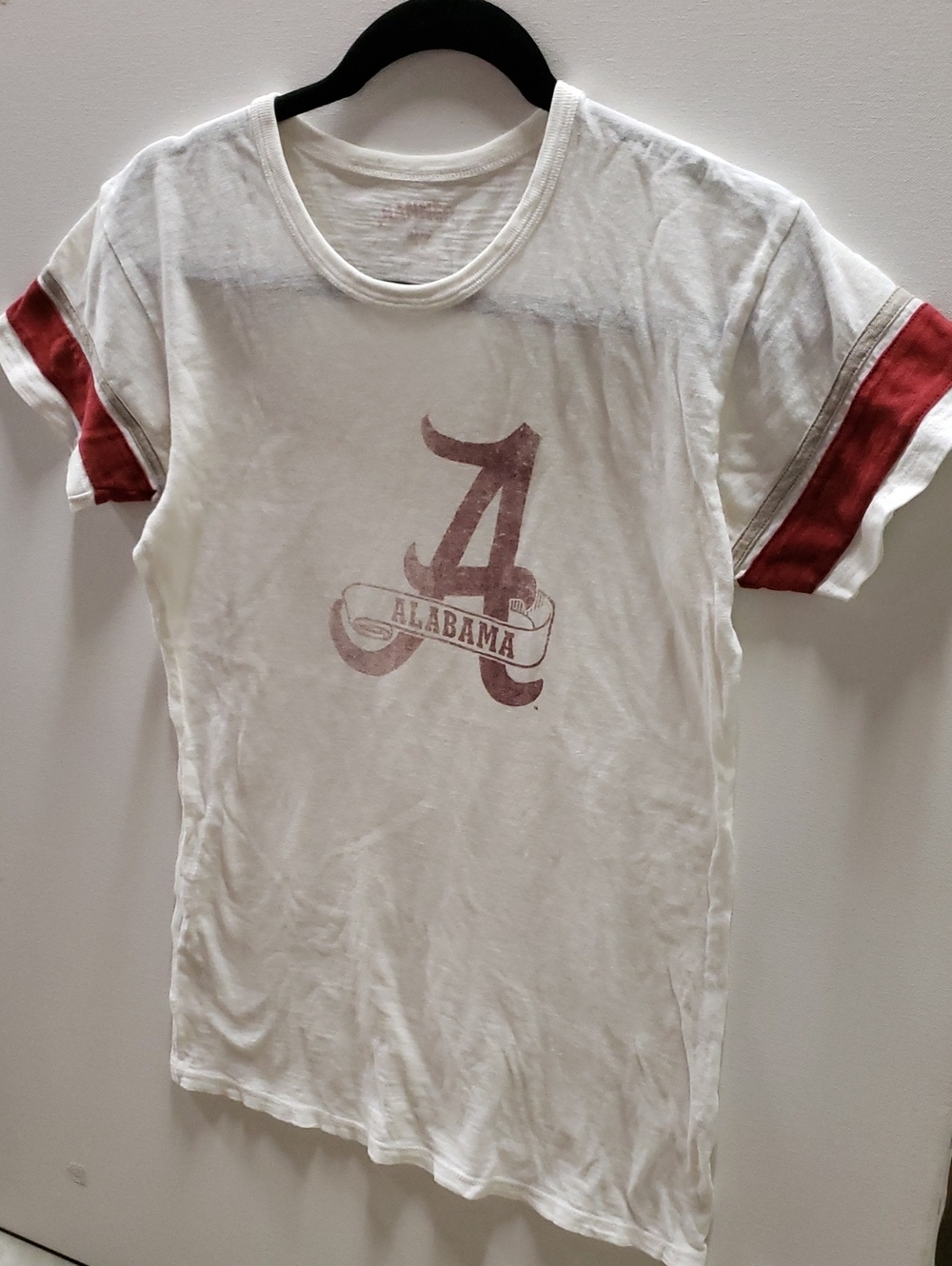 Logo White Crewneck Tee - Crimson Graphic Sm